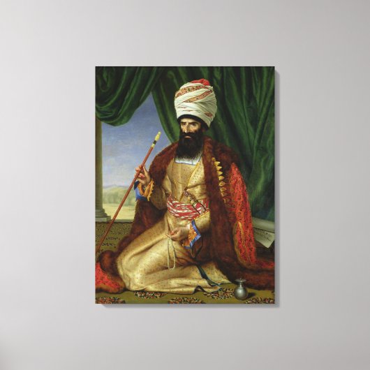 Portret van Asker-Khan, ambassadeur van Perzië Canvas Afdruk (Voorkant)
