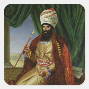 Portret van Asker-Khan, ambassadeur van Perzië Vierkante Sticker