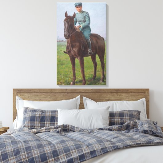 Portret van Attilio Triboletti (Cavalry Soldier) Canvas Afdruk (Insitu (Slaapkamer))