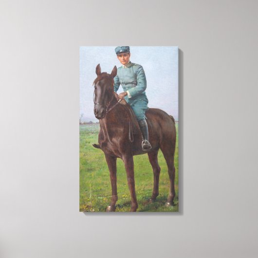 Portret van Attilio Triboletti (Cavalry Soldier) Canvas Afdruk (Voorkant)