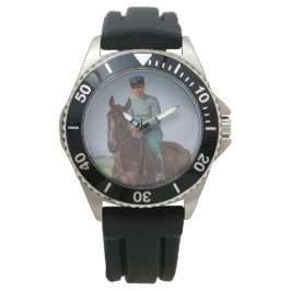 Portret van Attilio Triboletti (Cavalry Soldier) Horloge