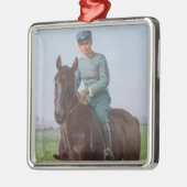 Portret van Attilio Triboletti (Cavalry Soldier) Metalen Ornament (Links)