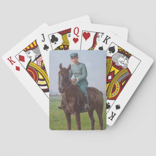 Portret van Attilio Triboletti (Cavalry Soldier) Pokerkaarten (Achterkant)