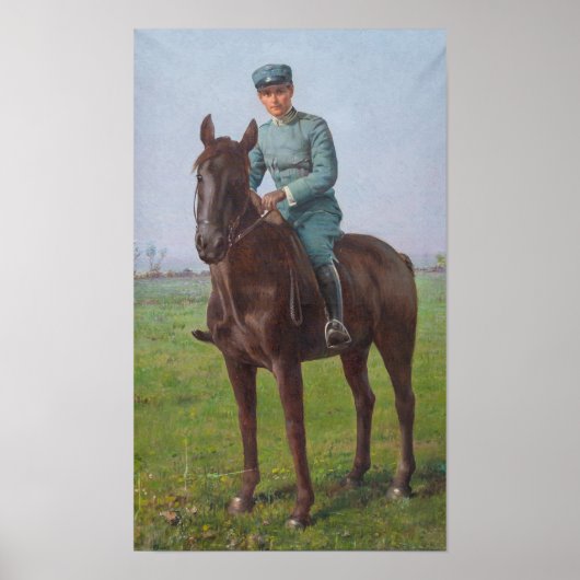 Portret van Attilio Triboletti (Cavalry Soldier) Poster (Voorkant)