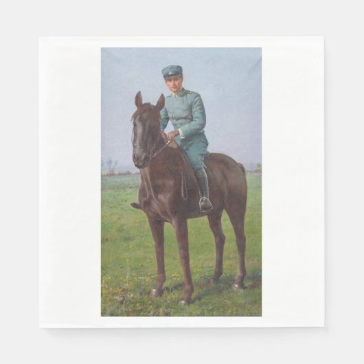 Portret van Attilio Triboletti (Cavalry Soldier) Servet (Voorkant)