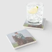 Portret van Attilio Triboletti (Cavalry Soldier) Stenen Onderzetter (Zijkant)