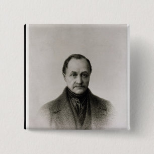 Portret van Auguste Comte, Franse filosoof Vierkante Button 5,1 Cm