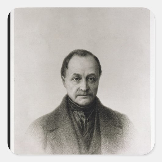 Portret van Auguste Comte, Franse filosoof Vierkante Sticker (Voorkant)