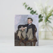 Portret van Auguste Renoir, 1867 Briefkaart (Staand voorkant)