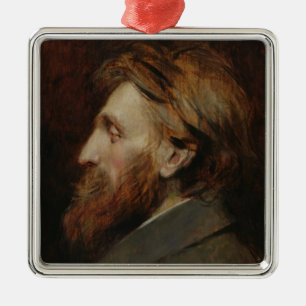 Portret van Auguste Rodin 1881 Metalen Ornament