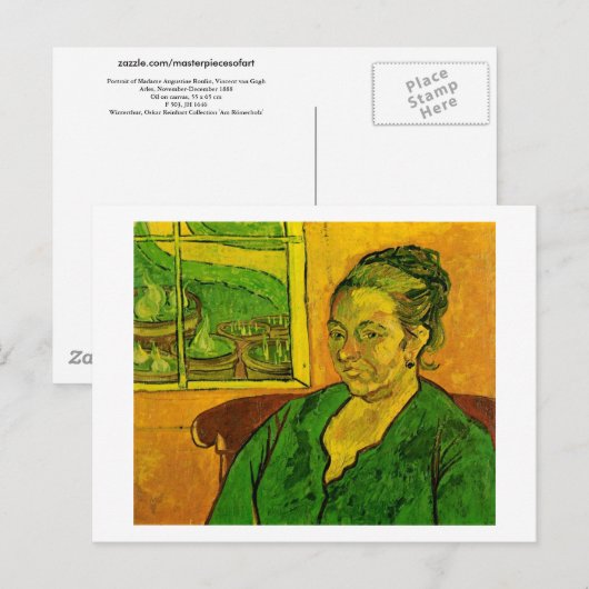 Portret van Augustine Roulin, Van Gogh Fine Art Briefkaart (Voorkant / Achterkant)
