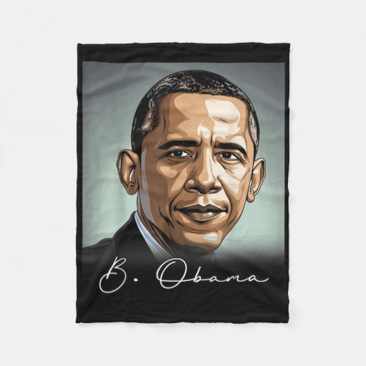Portret van Barack Obama President Patriottisch Fleece Deken (Voorkant)