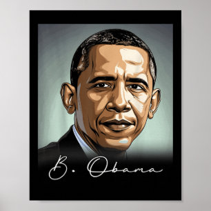 Portret van Barack Obama President Patriottisch Poster