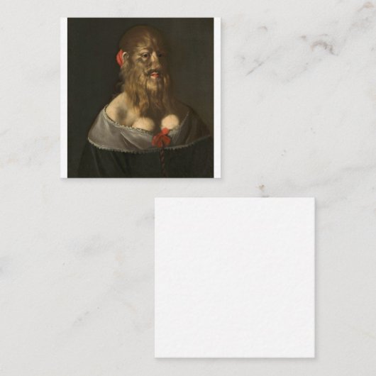 Portret van Barbara van Beck Curiosities en Oddit Vierkante Visitekaartje (Voorkant / Achterkant)