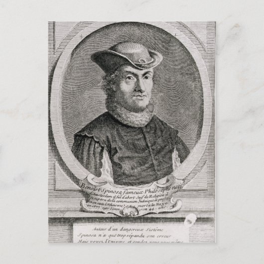 Portret van Baruch of Benedict Spinoza Briefkaart (Voorkant)
