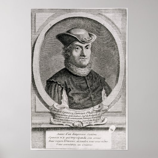 Portret van Baruch of Benedict Spinoza Poster (Voorkant)