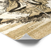 Portret van Basho door Hokusai Poster (Hoek)