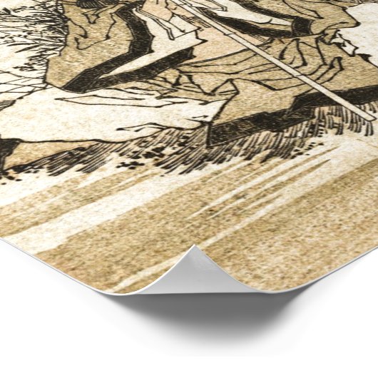 Portret van Basho door Hokusai Poster (Hoek)