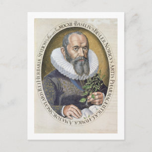 Portret van Basil Besler (1561-1629) in 1612, van Briefkaart