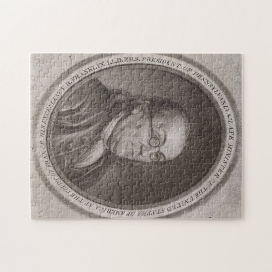  portret van Ben Franklin (1787) Legpuzzel (Horizontaal)