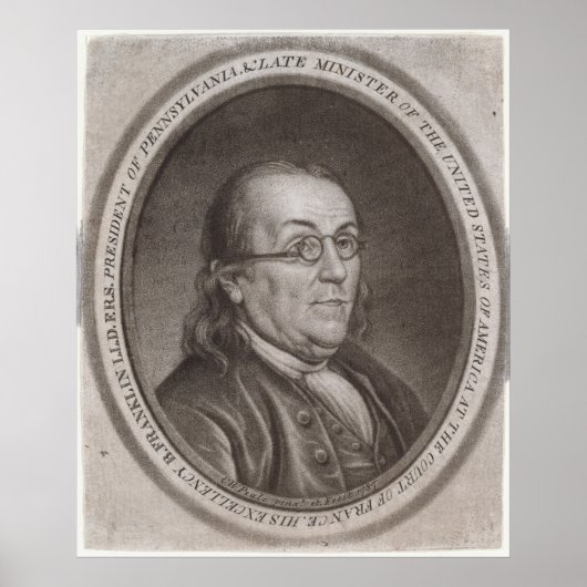  portret van Ben Franklin (1787) Poster (Voorkant)