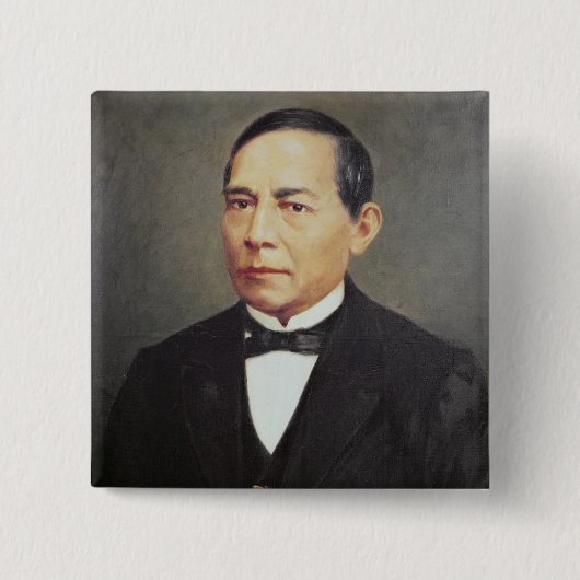 Portret van Benito Juarez, 1948 Vierkante Button 5,1 Cm (Voorkant)