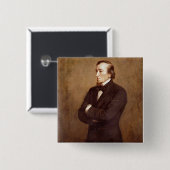 Portret van Benjamin Disraeli Vierkante Button 5,1 Cm (Voorkant /achterkant)