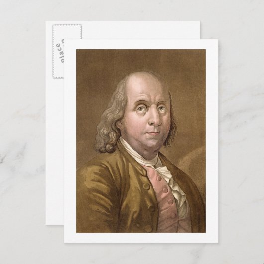 Portret van Benjamin Franklin (1706-1990) uit Le Briefkaart (Voorkant / Achterkant)