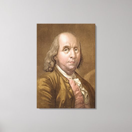 Portret van Benjamin Franklin (1706-1990) uit Le Canvas Afdruk (Voorkant)