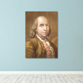 Portret van Benjamin Franklin (1706-1990) uit Le Canvas Afdruk (Insitu (Houten vloer))