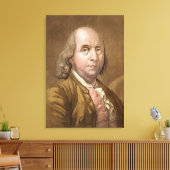 Portret van Benjamin Franklin (1706-1990) uit Le Canvas Afdruk (Insitu (Woonkamer))