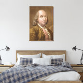 Portret van Benjamin Franklin (1706-1990) uit Le Canvas Afdruk (Insitu (Slaapkamer))
