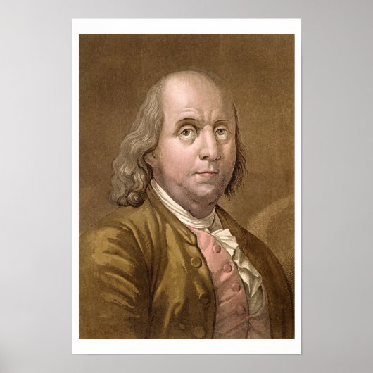 Portret van Benjamin Franklin (1706-1990) uit Le Poster (Voorkant)