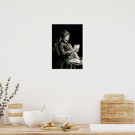 Portret van Benjamin Franklin, 1777 Poster (Keuken)