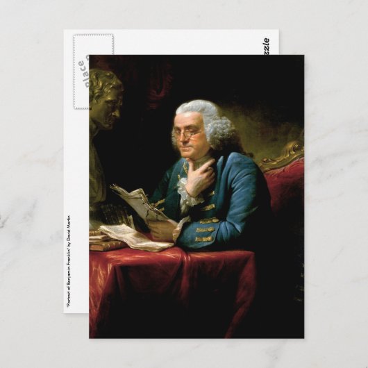 Portret van Benjamin Franklin Briefkaart (Voorkant / Achterkant)