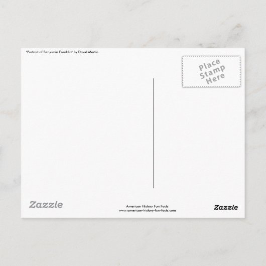 Portret van Benjamin Franklin Briefkaart (Achterkant)