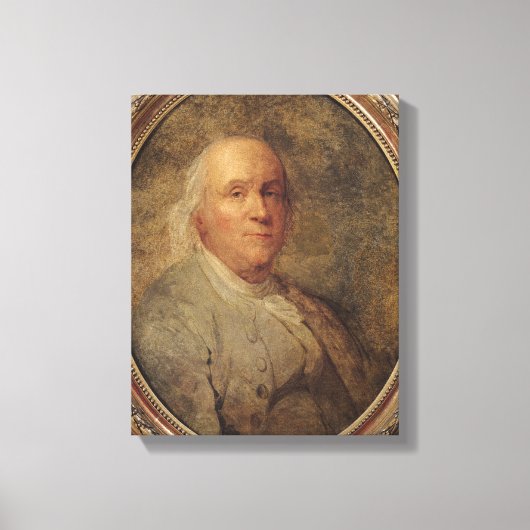 Portret van Benjamin Franklin, c.1780 Canvas Afdruk (Voorkant)