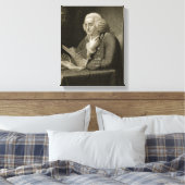 Portret van Benjamin Franklin, gegraveerd door Tho Canvas Afdruk (Insitu (Slaapkamer))