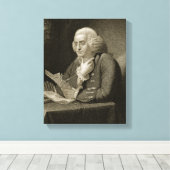 Portret van Benjamin Franklin, gegraveerd door Tho Canvas Afdruk (Insitu (Houten vloer))