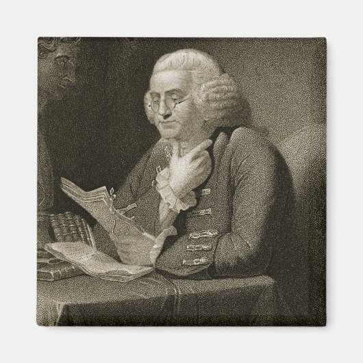 Portret van Benjamin Franklin, gegraveerd door Tho Magneet (Voorkant)