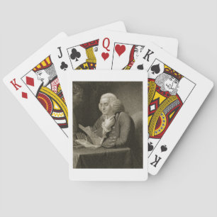 Portret van Benjamin Franklin, gegraveerd door Tho Pokerkaarten