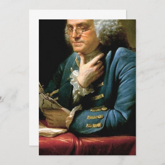 Portret van Benjamin Franklin Kaart (Voorkant / Achterkant)
