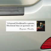 Portret van Benjamin Franklin met citaat Bumpersticker (Op auto)