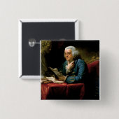 Portret van Benjamin Franklin Vierkante Button 5,1 Cm (Voorkant /achterkant)