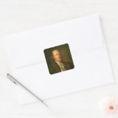 Portret van Benjamin Franklin Vierkante Sticker (Envelop)