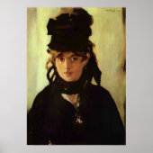 Portret van Berthe Morisot door Edouard Manet Poster (Voorkant)
