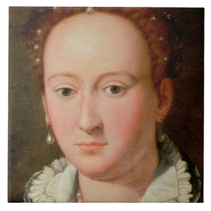 Portret van Bianca Cappello, c.1580 (olie op koper Tegeltje