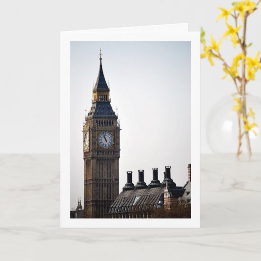 Portret van Big Ben, Londen, Engeland Kaart (Gele Bloem)