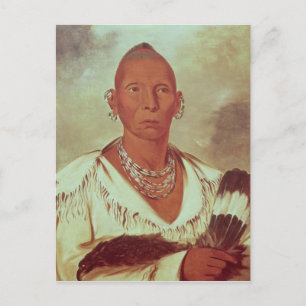 Portret van Black Hawk, Indiaas hoofd Briefkaart