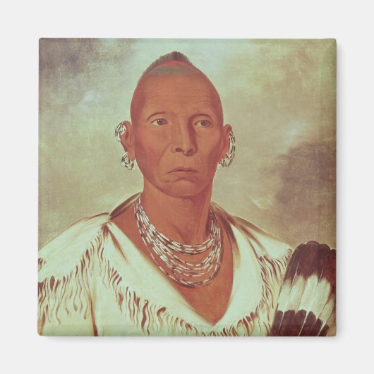 Portret van Black Hawk, Indiaas hoofd Magneet (Voorkant)